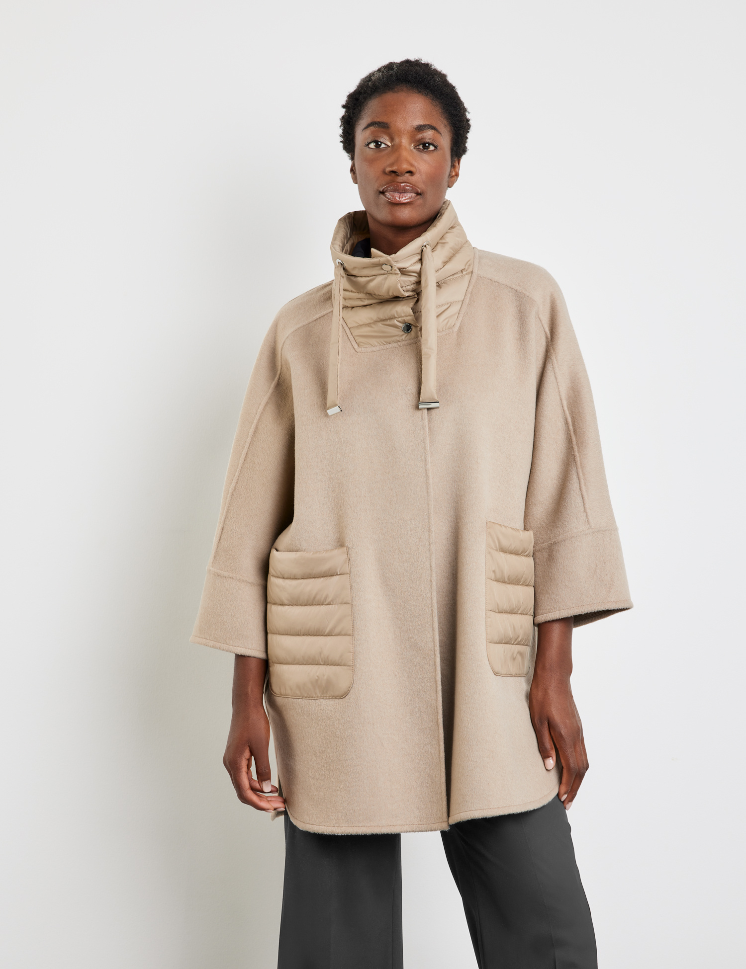 Gerry Weber Edition short coat with wool and fabric panelling - Profile ...